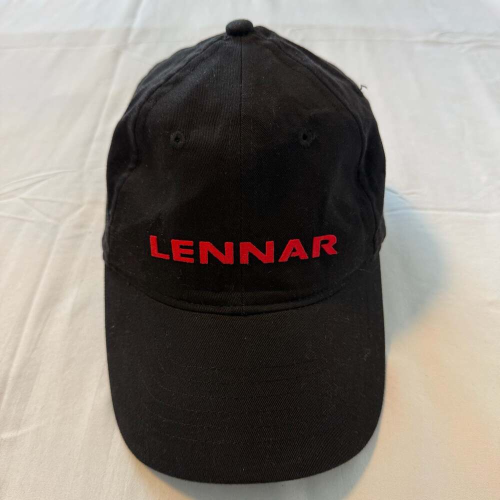 Lennar Black Baseball Cap Hat Black/Red Corporate Gear Construction